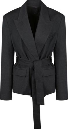 Pinko Blazers, female, Gray, Size: XL Blazer in Flanella