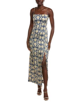 Ganni Crinkled Satin Midi Slip Dress