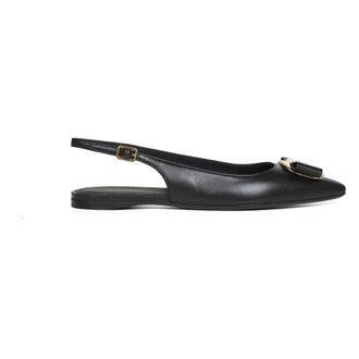 Ferragamo Ballerinas, female, Black, Size: 10 1/2 US New Vara Plate Ballerina