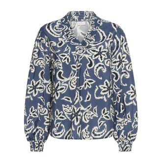 Kaffe Paisley Blouse with Puff Sleeves - female - Kaffe - Blouses - Blue - 3XL - Blouses & Shirts