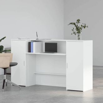 Berkfield Home Reception Desk White 180x50x103.5 cm Engineered Wood