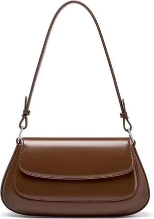 Generic Compatible For Women Saddle Bag Lady Split Leather Underarm Shoulder Female Crossbody Messenger Armpit Handbag(Coffee)