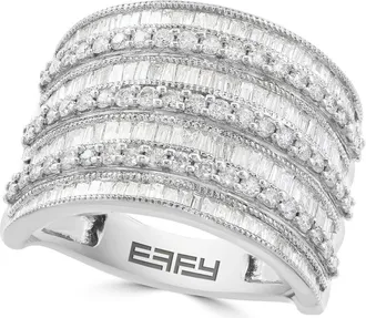 Effy 14K White Gold Diamond Pave Multi-Row Ring in 14K Gold at Nordstrom, Size 7