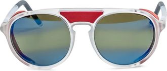 Vuarnet Occhiali da sole tondi con inserti laterali - Bianco