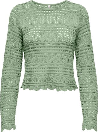 Only Strickpullover ONLY ONLELKE LIFE LS PULLOVER KNT NOOS, Damen, Gr. XL, laurel gr&uuml;n, Strick, Obermaterial: 70% Baumwolle, 30% Polyester, Strukturmuster,
