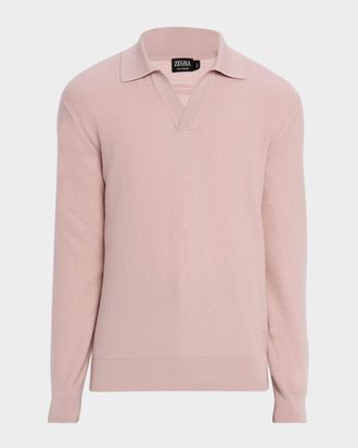 Ermenegildo Zegna Men & apos;s Oasi Cashmere Johnny Collar Polo Sweater