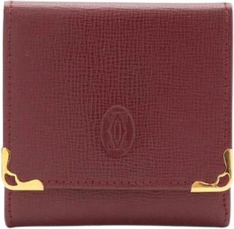 Cartier Pre-owned Must Line Leren Portemonnee - Dames - Vintage Accessoires - Rood - ONE Size - Leer - Vintage