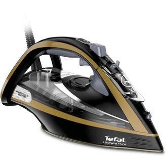T-fal Ultimate Pure Fv9847e0 Plancha Plancha Vapor-seco Suela De Durilium Airglide 3200 W Negro, Oro - Tefal