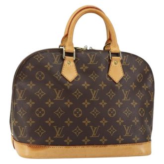 Louis Vuitton Alma Handbag Monogram Canvas Brown Canvas Handbag (Pre-Owned)