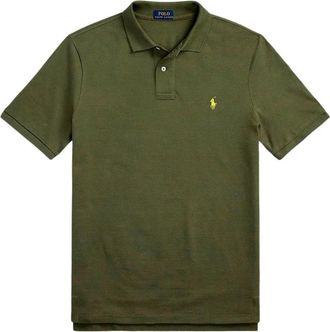 Ralph Lauren Knit Polo Shirt met Korte Mouwen - Heren - Polos - Groen - S - Katoen - Tops