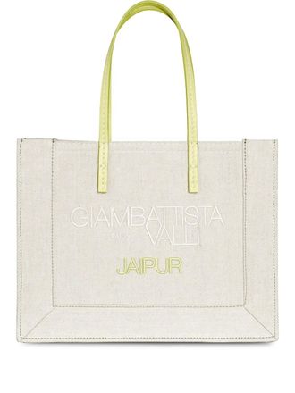 Giambattista Valli leather tote bag - White