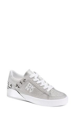 DKNY Manserra Embellished Platform Sneaker in Silver at Nordstrom, Size 9.5