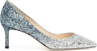 Jimmy Choo London Romy 60 Glitter Pumps, Brand Size 38.5 ( US Size 8.5 )