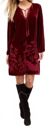 Johnny Was Molly Kimono Sleeve Relaxed Dress In Cran-Ruby Red