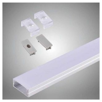 Trade Shop Trade Shop - Profilo In Alluminio 2 Mt Slim Con Copertura Opaca Per Strip Led Strisce Al-14