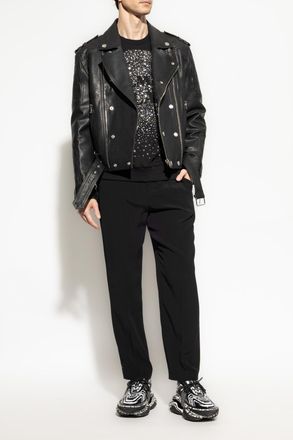 Balmain Sweatshirt With Shimmering Sequins, Mens, Black