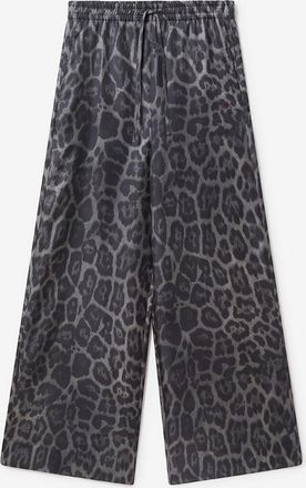 Stella McCartney Seidenhose mit weitem Bein und Leopardenprint