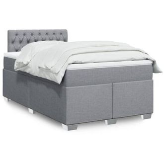 vidaXL Vidaxl - Cama Box Spring Con Colch&oacute;n Tela Gris Claro 120x190 Cm