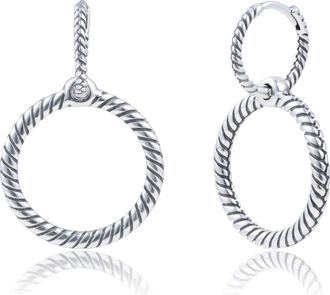 MAX + STONE 925 Sterling Silver Interlocking Hoop Earrings