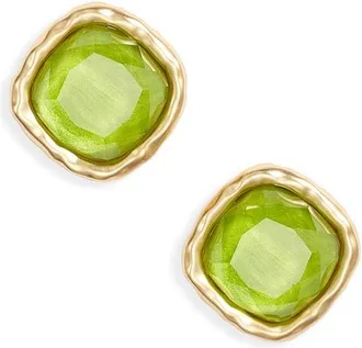 Karine Sultan Bezel Glass Stud Earring in Gold at Nordstrom