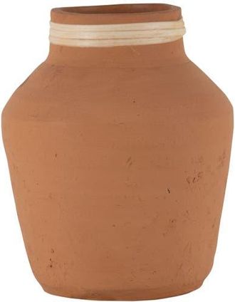 Foreside Home And Garden Natural Handthrown Terracotta & Rattan Accents Decorative Home Vase in Brown at Nordstrom