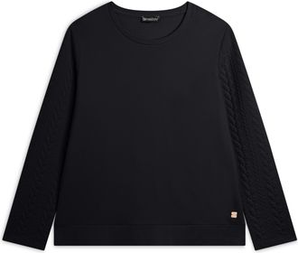 Freddy Felpa donna girocollo in viscosa con maniche a trecce