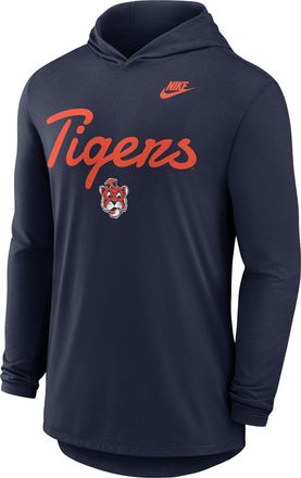 Nike Auburn Legacy Nike Mens Dri-FIT College Long-Sleeve Hooded Top in Blue | 01NB41SAUV-L4T