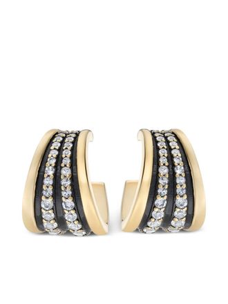 V JEWELLERY Nina embellished hoop earrings - Gold