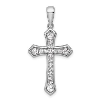 Diamond2Deal 14k Gold Lab Grown Diamond Cross Pendant (0.75ct, VS, D-E)