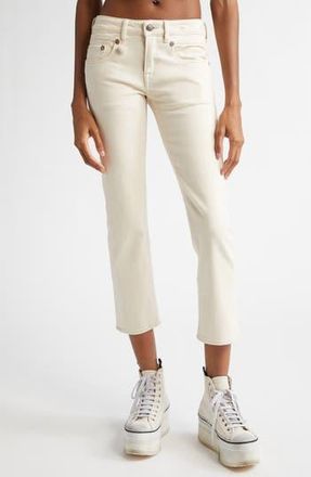 R13 Crop Straight Leg Boy Jeans in Ecru Stretch at Nordstrom Rack, Size 29