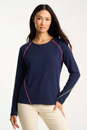 Lisa Todd Piping Hot Cotton T-shirt in Navy at Nordstrom, Size X-Large