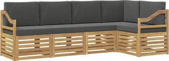 vidaXL Conjunto De Sof&aacute;s De Exterior 5 Uds. Blanco Y Antracita Vidaxl