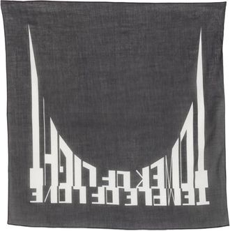 Rick Owens Accessoires, unisex, Zwart, ONE Size, Grafische Vierkante Sjaal