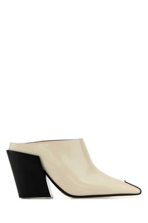 Bottega Veneta Ivory Leather Ventura Mules