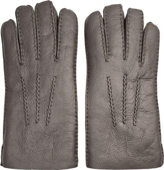 TruClothing Sheepskin Leather Gloves Winter Suede Warm Wool Lining