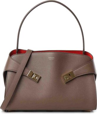 Ferragamo Hug Soft Two-Tone Shoulder Bag (M)