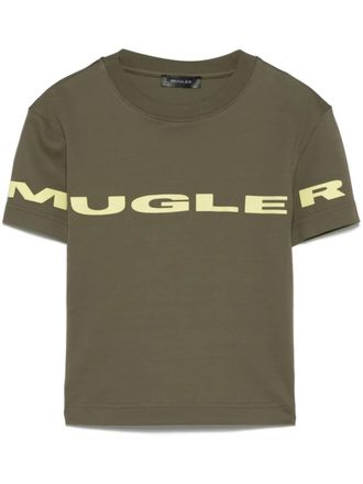 MUGLER T-shirt met logo-applicatie - Groen