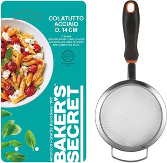 Baker's Secret Colino in acciaio con manico in silicone diametro 14 cm