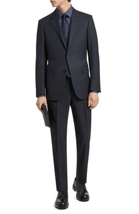 Ermenegildo Zegna 15Milmil15 Micro Pattern Wool Suit in Blue at Nordstrom, Size 36 Us