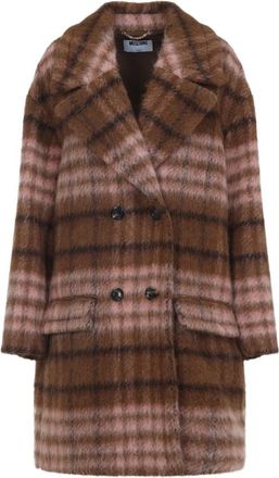 Moschino Chique Bruine Jas Aw 25 - Dames - Mantel - Veelkleurig - S - Wol - Jassen