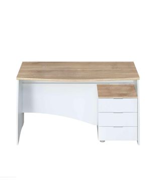 F.R.S. Mesa Despacho Zoe Con Buc Tres Cajones Blanco Artik Combinado Roble Canadian 74 Cm (alto) X 136 Cm (ancho) X 67 Cm (prof.)