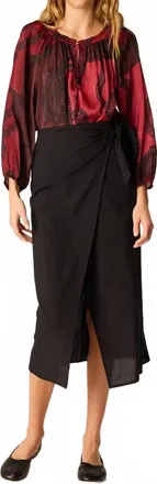Natalie Martin Ashley Long Sleeve Top In Ament Snake