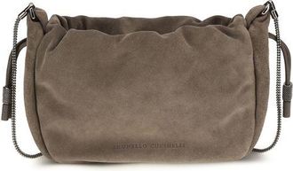 Brunello Cucinelli Brown Calf Leather Bos Taurus Shoulder Womens Bag