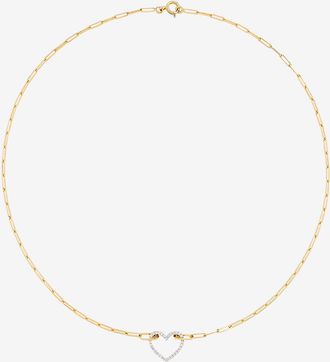 Yvonne Léon Halskette aus Gelbgold und Diamanten Petit Coeur