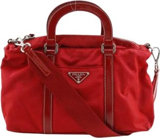 Prada Pre-owned Vintage Nylon Handtas - Dames - Vintage Handtas - Rood - ONE Size - Nylon - Vintage