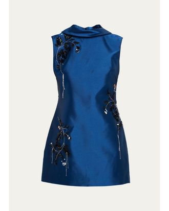 SIMKHAI Renza Embellished Satin Mini Dress