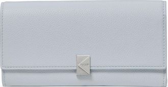 Kate Spade New York deco large pebbled leather flat wallet in Pale Sapphirine at Nordstrom