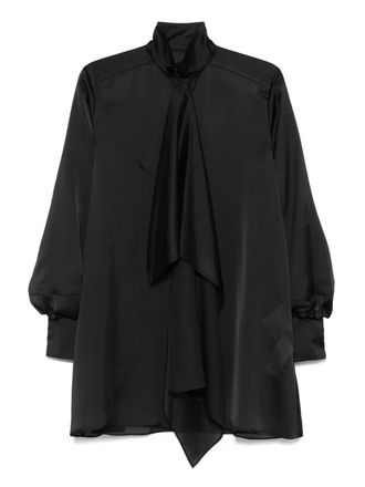sacai high-neck draped mini dress - Black