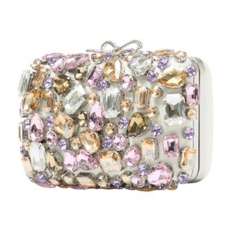 Self Portrait Crystal-Embellished Silk Clutch - Multicolor