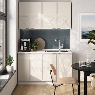 Vicco Cocina Para Solteros Fame-line, Gris/beige/blanco, 140 Cm, Et Antracita, Vicco
